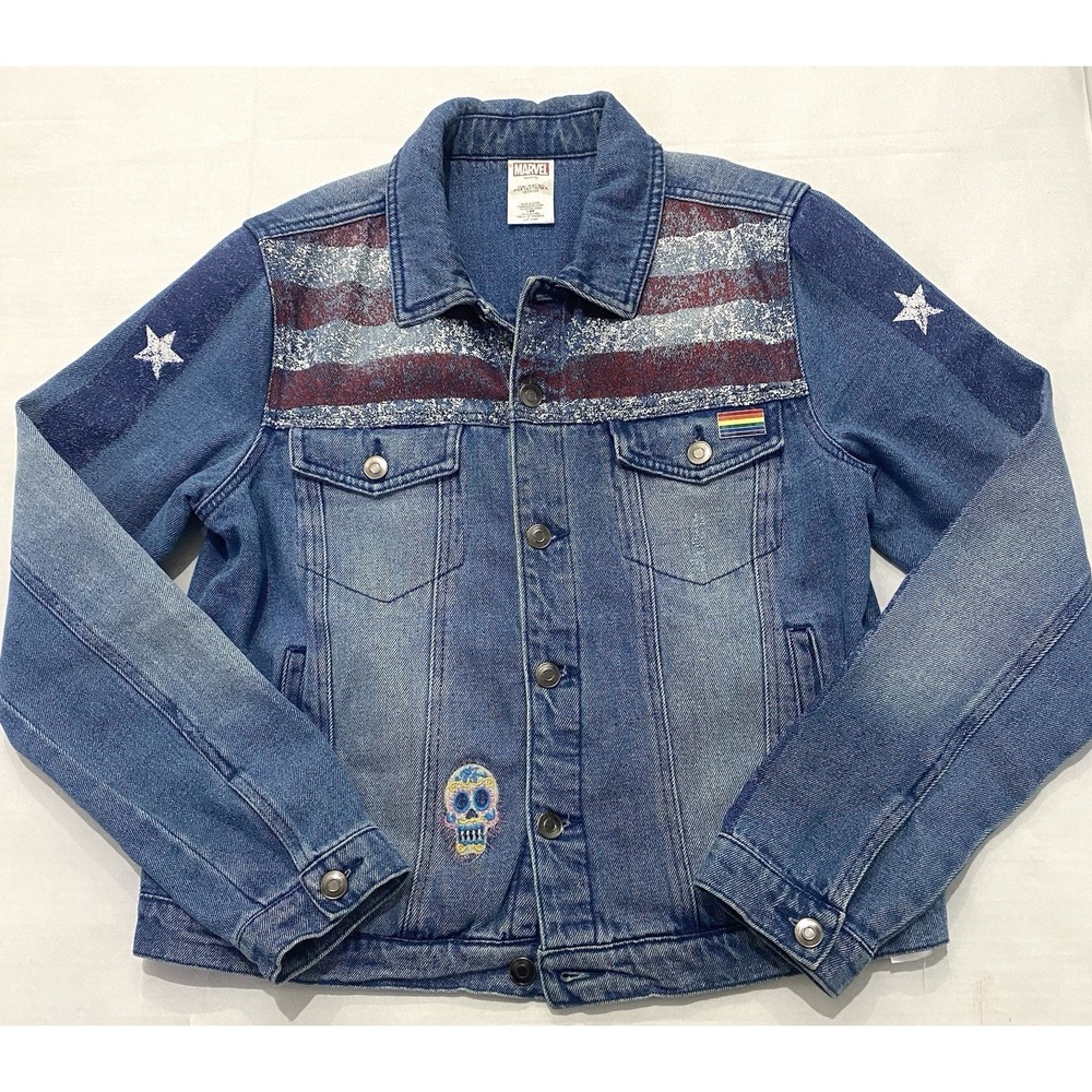 Marvel Captain Marvel Denim Jacket Button Up. Women's Large